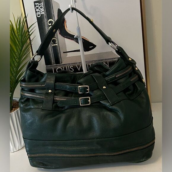 Rebecca Minkoff Large Green Leather should bag hobo zipper purse Bag - Picture 3 of 11